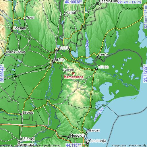 Topographic map of Hamcearca