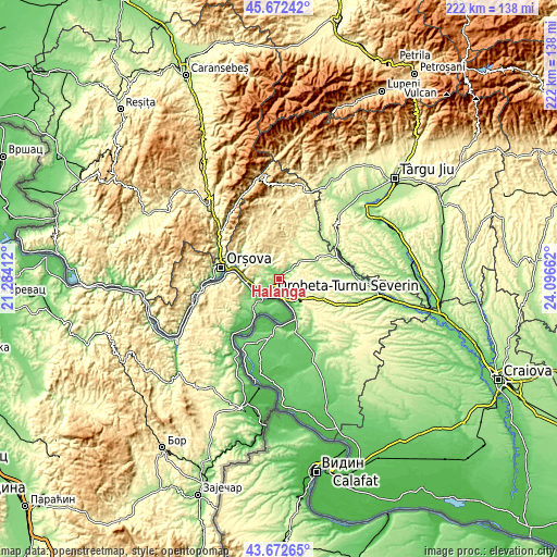 Topographic map of Halânga