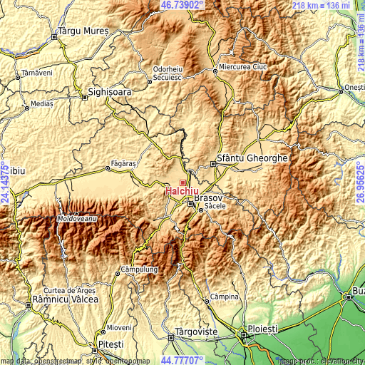Topographic map of Hălchiu