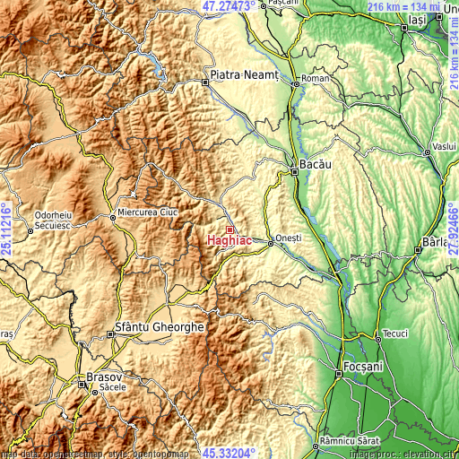 Topographic map of Hăghiac
