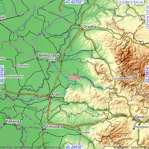 Topographic map of Gurba