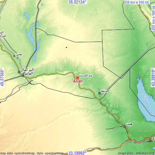Topographic map of ‘Anah