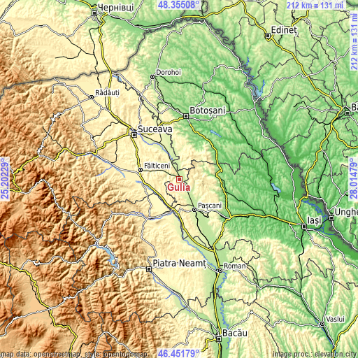 Topographic map of Gulia