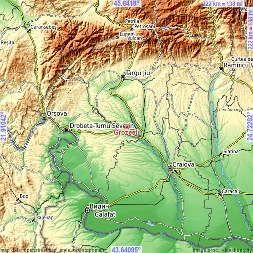 Topographic map of Grozeşti