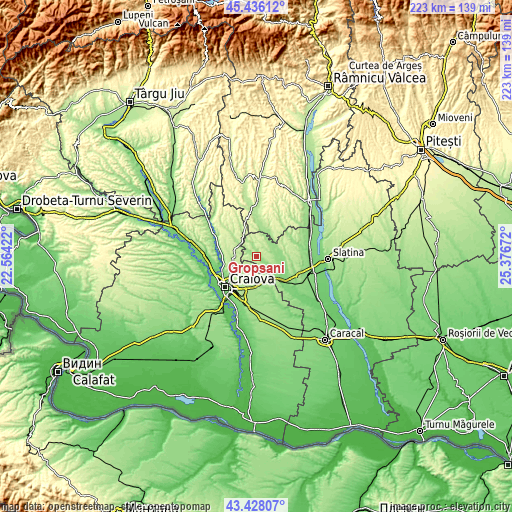 Topographic map of Gropșani