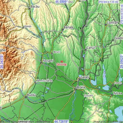 Topographic map of Griviţa