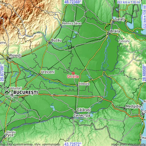 Topographic map of Griviţa
