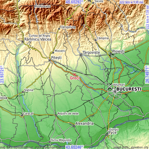 Topographic map of Greci