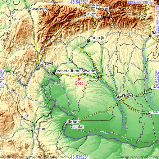 Topographic map of Greci