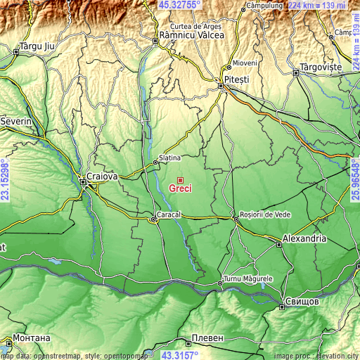 Topographic map of Greci