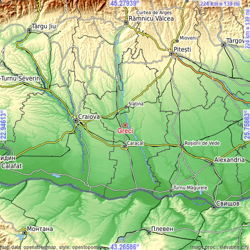 Topographic map of Greci