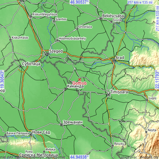 Topographic map of Gottlob