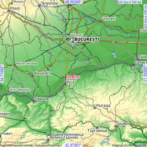 Topographic map of Gostinu