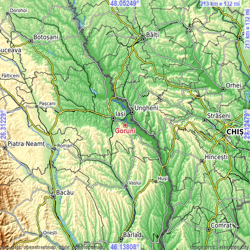 Topographic map of Goruni