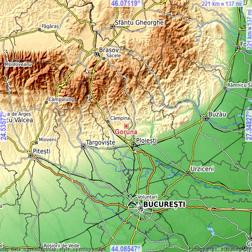 Topographic map of Goruna