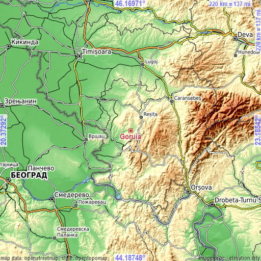 Topographic map of Goruia