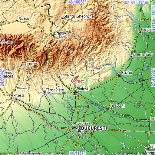 Topographic map of Gornet