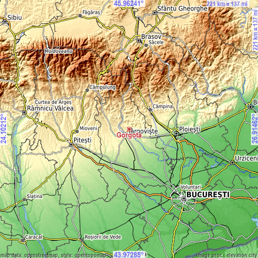 Topographic map of Gorgota