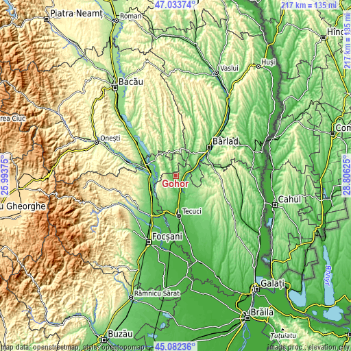 Topographic map of Gohor