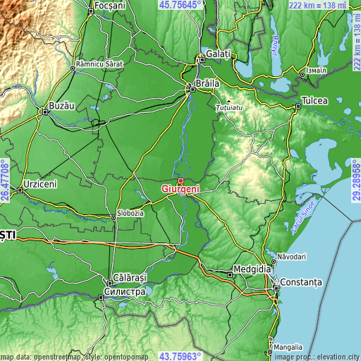 Topographic map of Giurgeni