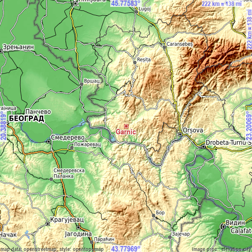 Topographic map of Gârnic