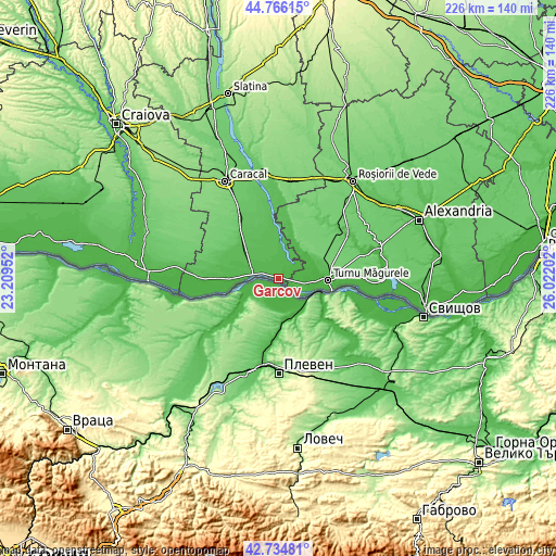 Topographic map of Gârcov