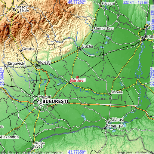 Topographic map of Gârbovi