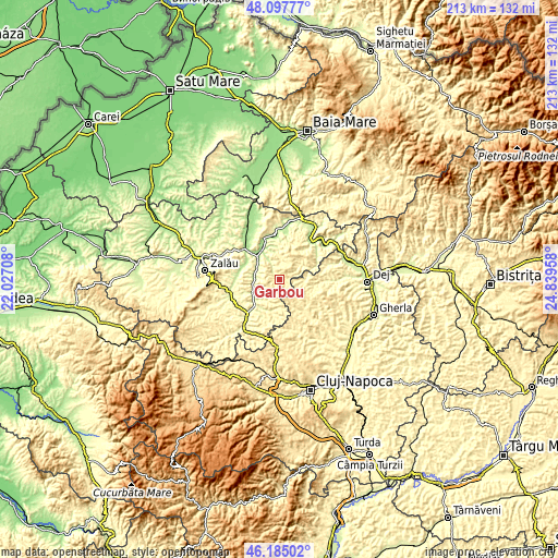 Topographic map of Gârbou