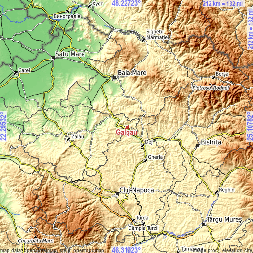 Topographic map of Gâlgău