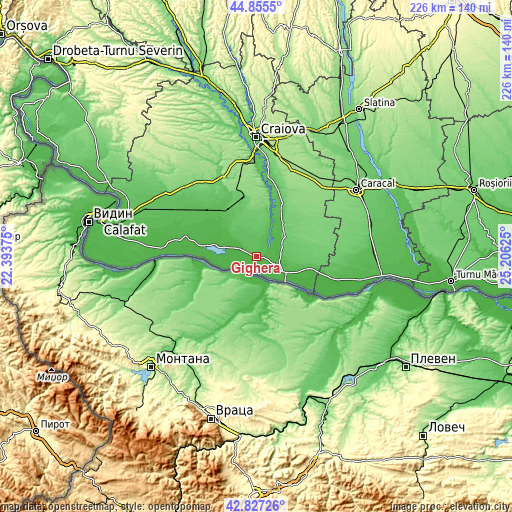 Topographic map of Gighera