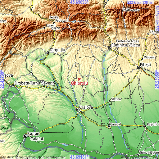 Topographic map of Ghioroiu