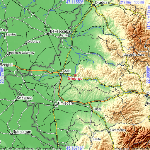 Topographic map of Ghioroc