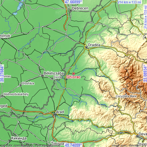 Topographic map of Ghiorac