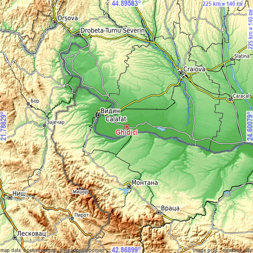 Topographic map of Ghidici