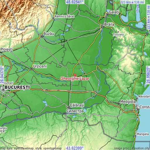 Topographic map of Gheorghe Lazăr