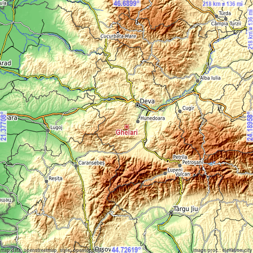 Topographic map of Ghelari