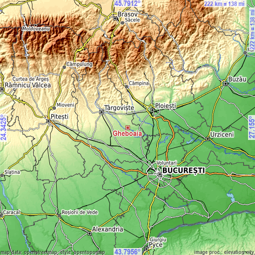 Topographic map of Gheboaia