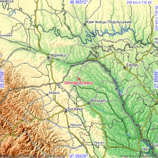 Topographic map of George Enescu