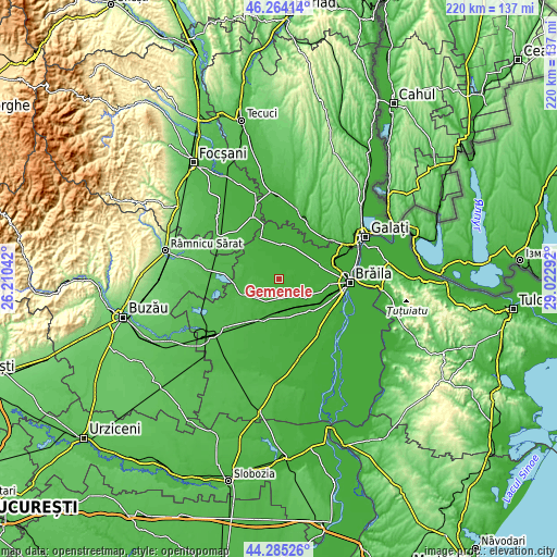 Topographic map of Gemenele