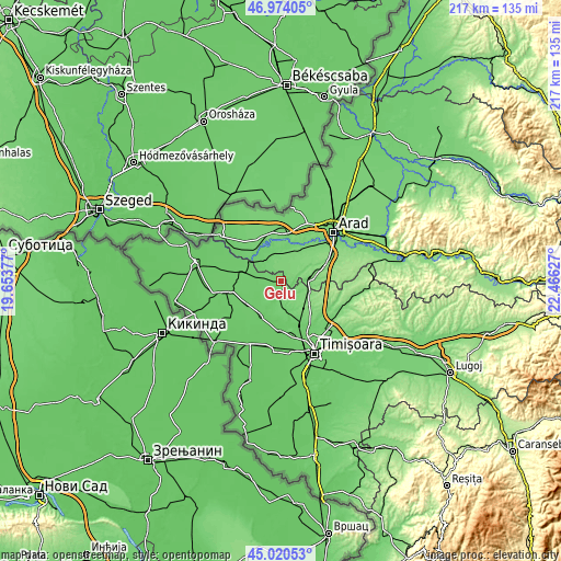 Topographic map of Gelu