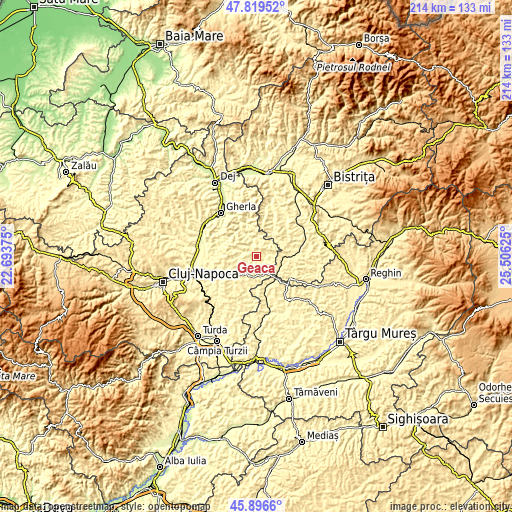 Topographic map of Geaca