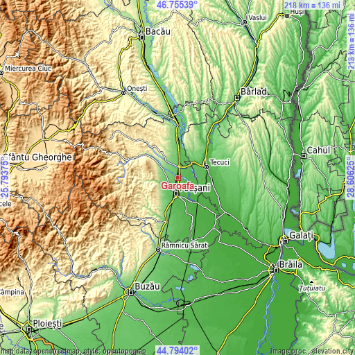 Topographic map of Garoafa