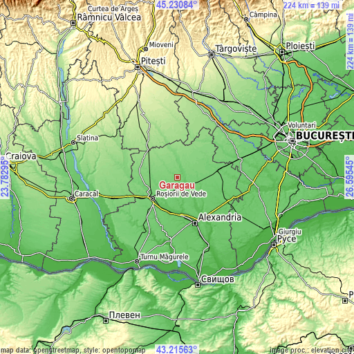 Topographic map of Gărăgău