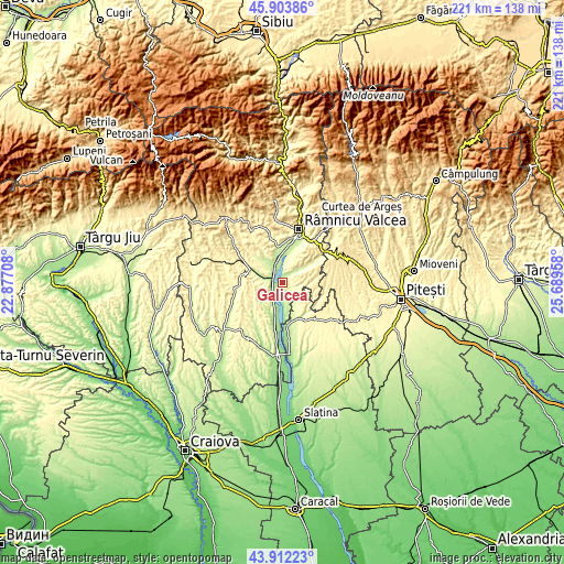 Topographic map of Galicea