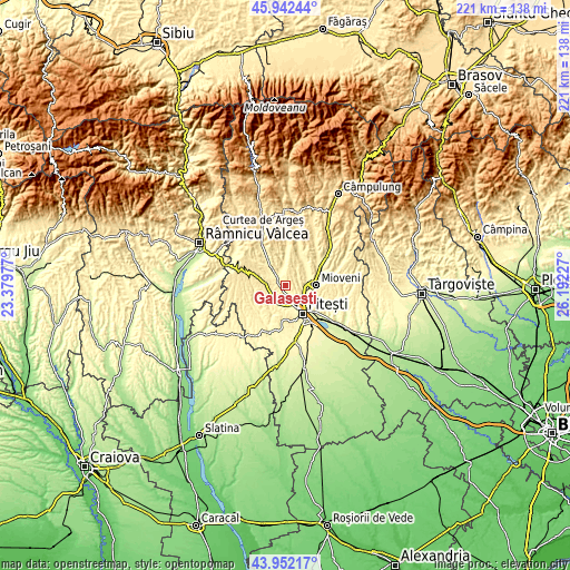 Topographic map of Gălășești