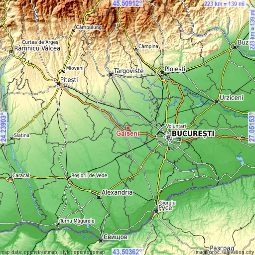 Topographic map of Găiseni