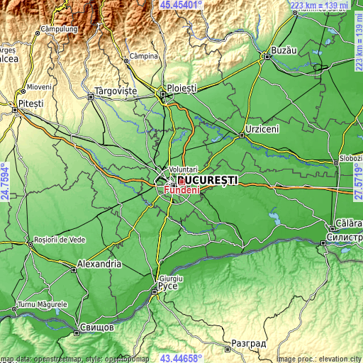 Topographic map of Fundeni