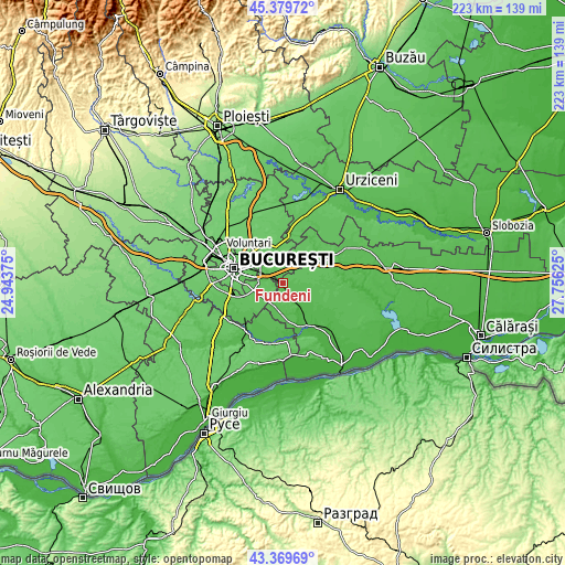 Topographic map of Fundeni