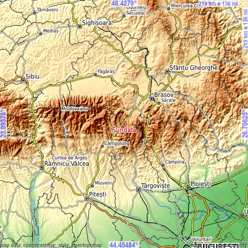 Topographic map of Fundata