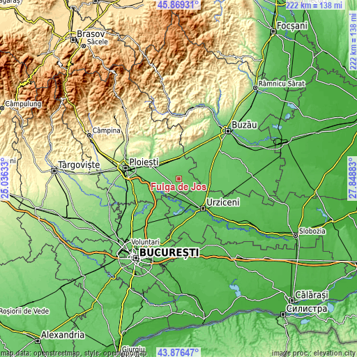 Topographic map of Fulga de Jos